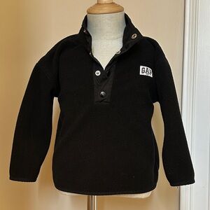 GAP Kids Black Snap-Front fleece Sweatshirt